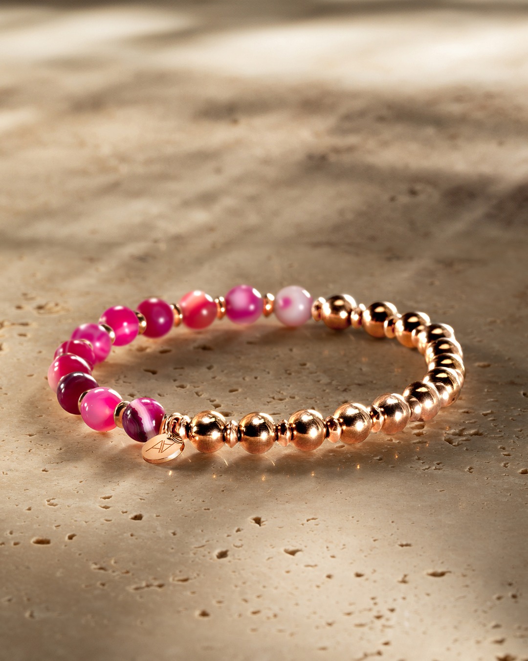 Packshot Bracelet Agate rose rayée  Tropea