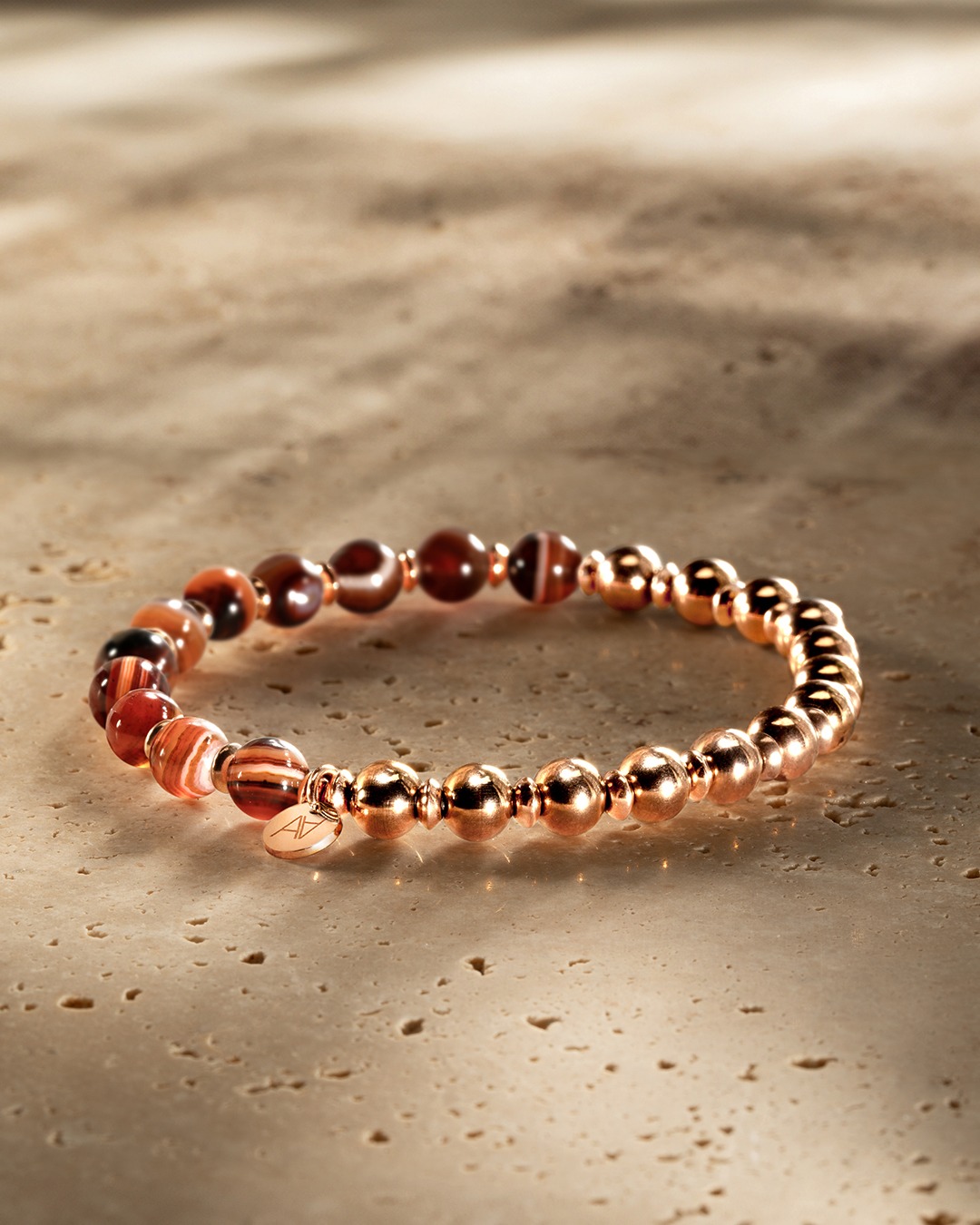 Packshot Bracelet Agate orange rayée  Potenza