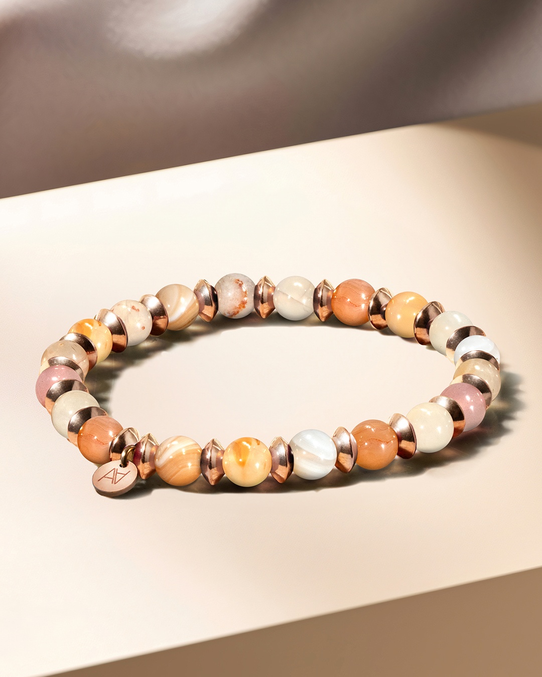 Packshot Bracelet Agate du Botswana rose Avelliana