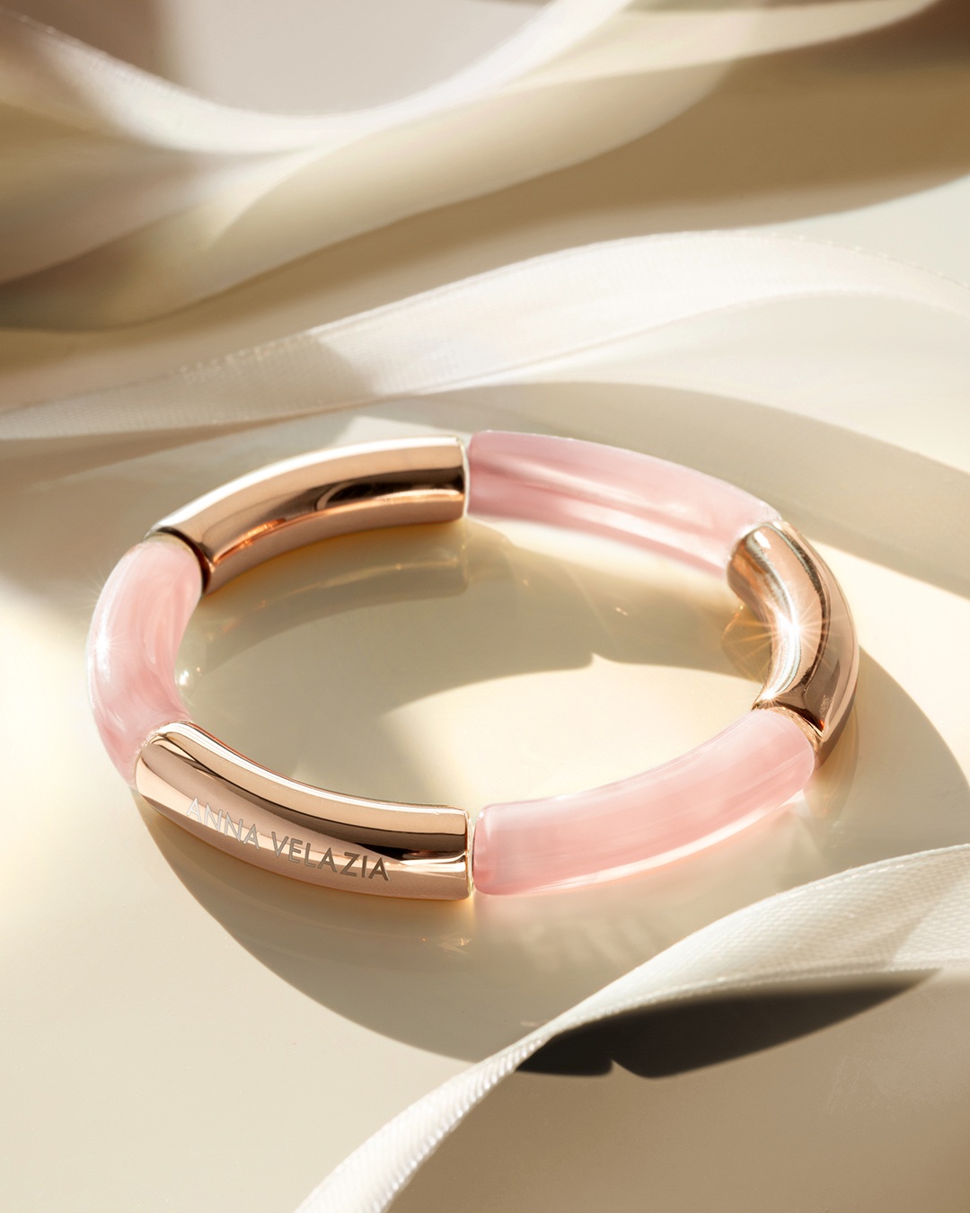 Packshot Bracelet Acétate Rose nacré Piava